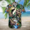 Sloth Makes Me Happy Tropical Authentic Hawaiian Shirt 2022s