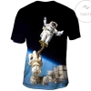 Space Waving Mens All Over Print T-shirt