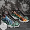 Tanjiro Water And Fire Demon Slayer Air Jordan 13 Shoes Sneakers