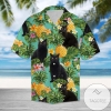 Tropical Pineapple Black Cat 3d Hawaiian Shirt For Men With Vibrant Colors And Textures