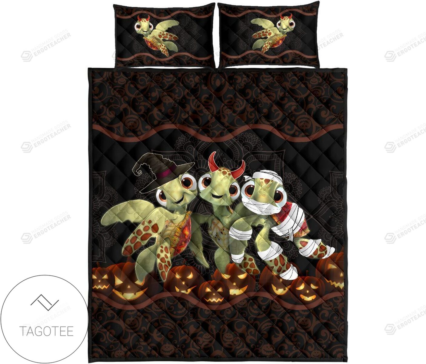 Turtle Halloween Quilt Bedding Set Bed Sheets Spread Comforter Duvet Cover Bedding Sets 2022