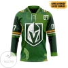 Vegas Golden Knights NHL 2022 St Patrick Day Custom Name Custom Number Hockey Jersey
