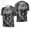 Vegas Golden Knights Nhl Fan Skull 3d All Over Print T-shirt