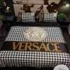 Versace White Brown Bedding Sets Duvet Cover Sheet Cover Pillow Cases Luxury Bedroom Sets 2022