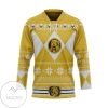 Yellow MIGHTY MORPHIN Power Ranger Ugly Custom Hockey Jersey