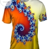 Yellow Seahorse Tail Mandel Fractal Mens All Over Print T-shirt