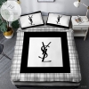 Yves Saint Laurent Black And White Bedding Sets Duvet Cover Luxury Brand Bedroom Sets YSL2 2022
