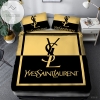 Yves Saint Laurent Texture Yellow Bedding Sets Duvet Cover Luxury Brand Bedroom Sets YSL5 2022