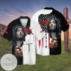 4th Of July Independence Day Jesus Graphic Print Short Sleeve Hawaiian Casual Shirt