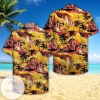 90’s Orange And Yellow Sunset Hawaiian Graphic Print Short Sleeve Hawaiian Shirt