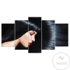 Abstract Black Hair Beauty Salon Five Panel Canvas 5 Piece Wall Art Set