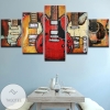Abstract Guitars Five Panel Canvas 5 Piece Wall Art Set