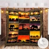 African Elephants At Sunset Quilt Blanket