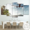 Airplane Fly Over Sea Airplane Five Panel Canvas 5 Piece Wall Art Set