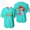 Alice In Wonderland All Over Print Baseball Jersey - Turquoise