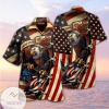 American Eagle Flag Graphic Print Short Sleeve Hawaiian Casual Shirt