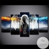Angel With Wings Fire Abstract Five Panel Canvas 5 Piece Wall Art Set