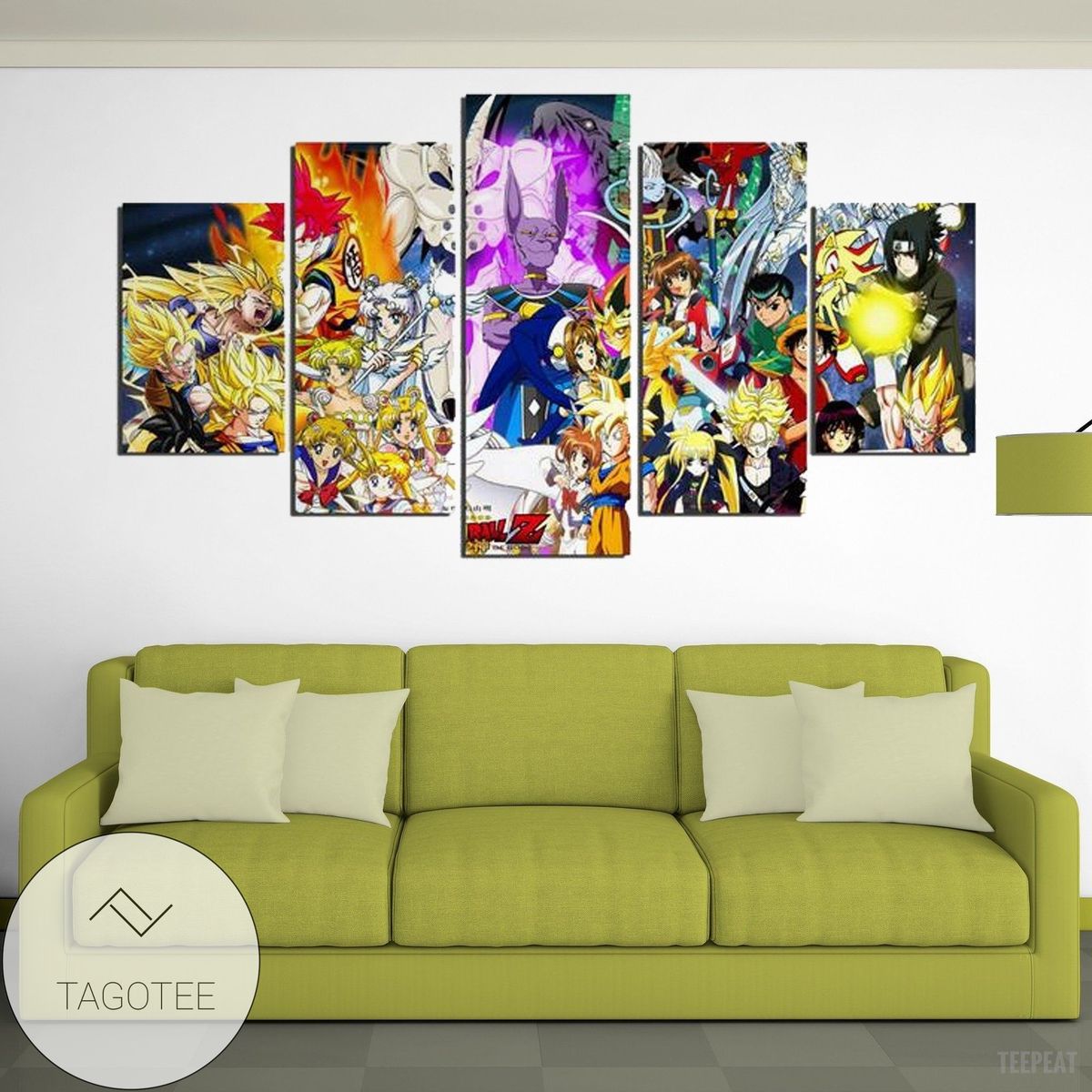 Anime Legends Anime Five Panel Canvas 5 Piece Wall Art Set