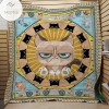 Annoyed Cat Quilt Blanket