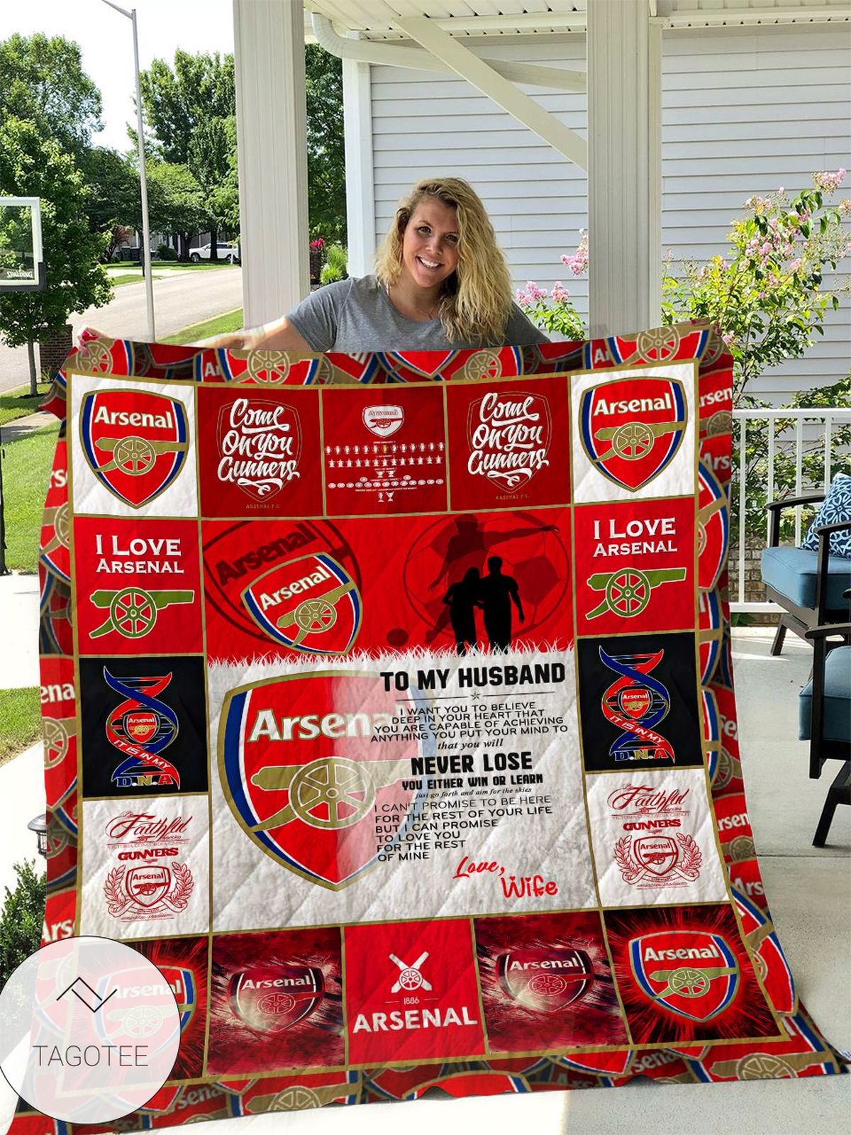 Arsenal To My Husband Love Wife Quilt Blanket