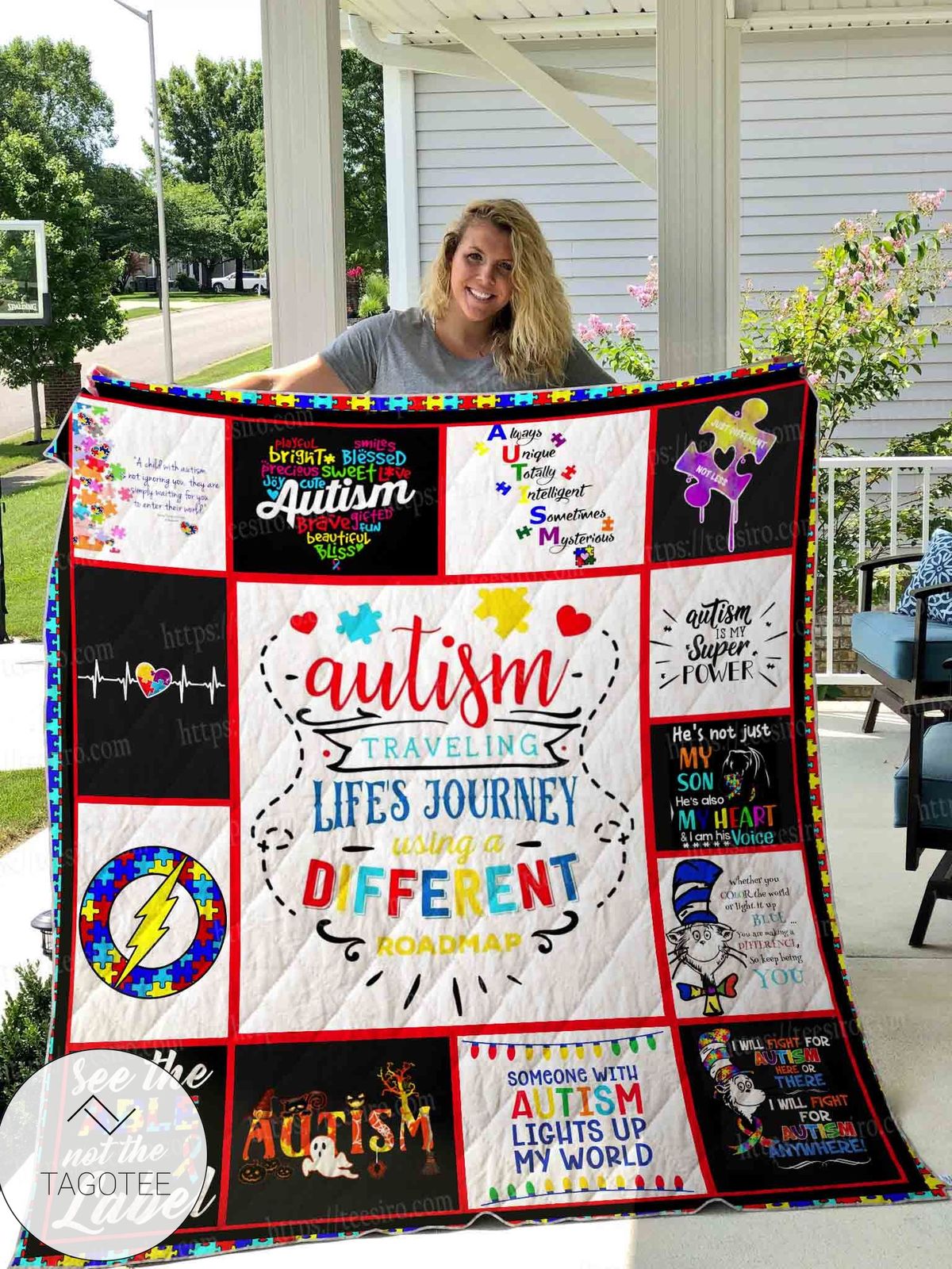 Autism Traveling Life's Journey Using A Different Road Map Quilt Blanket