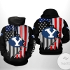 BYU Cougars NCAA US Flag 3D Printed Hoodie Zipper Hooded Jacket