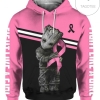 Baby Groot Breast Cancer Awareness 3D Printed Hoodie Zipper Hooded Jacket