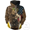 Baby Groot Skull Deer Camo American Flag Deer Hunting 3D Printed Hoodie Zipper Hooded Jacket
