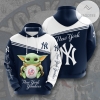 Baby Yoda New York Yankees 3D Printed Hoodie Zipper Hooded Jacket