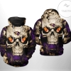 Baltimore Ravens NFL Skull Team 3D Printed Hoodie Zipper Hooded Jacket