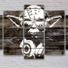Banksy Yoda Music Five Panel Canvas 5 Piece Wall Art Set