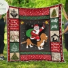 Basset Hound And Santa Quilt Blanket