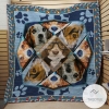 Beagle Wears Glass Quilt Blanket