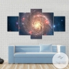 Beautiful Far Galaxy Space Five Panel Canvas 5 Piece Wall Art Set