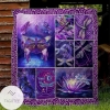 Beautiful Purple Dragonfly Quilt Blanket