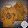 Bee 3D Printed Hoodie Zipper Hooded Jacket