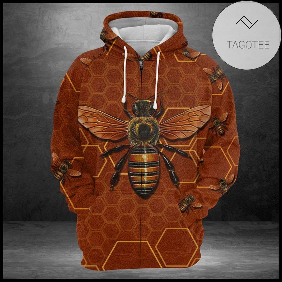 Bee Queen 3D Printed Hoodie Zipper Hooded Jacket