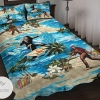 Bigfoot Surfing Sunset Hawaiian Aloha Quilt Bedding Set