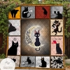 Black Cat I Love You To The Moon And Back I Do What I Want Quilt Blanket