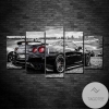 Black Nissan GTR Sports Car amp Motor Five Panel Canvas 5 Piece Wall Art Set