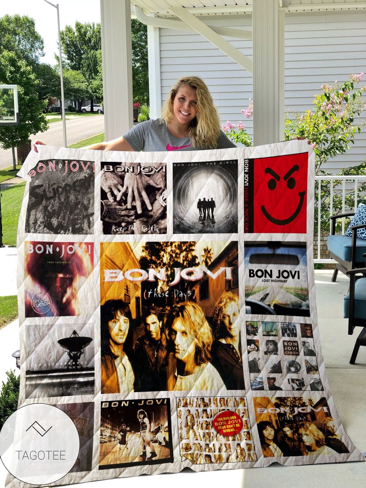 Bon Jovi Best Albums Quilt Blanket