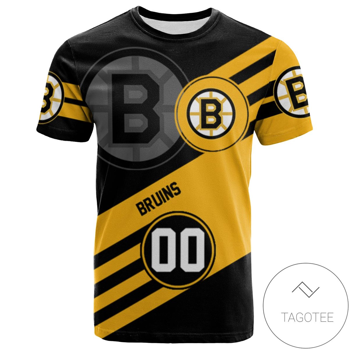 Boston Bruins All Over Print T-Shirt Sport Style Logo - NHL