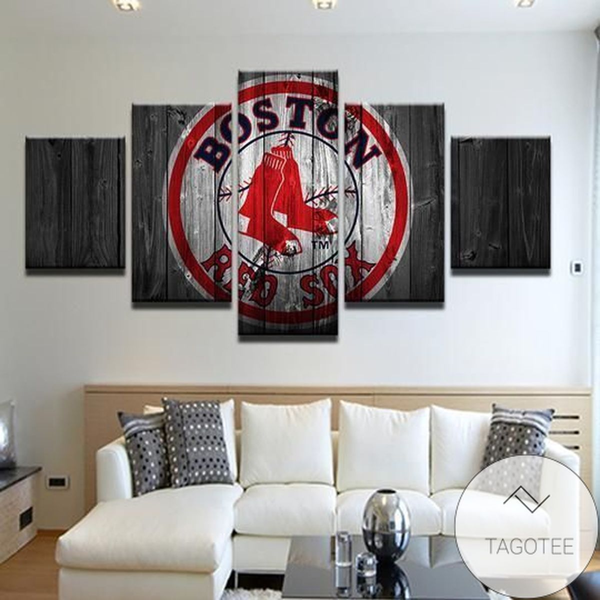 Boston Red Sox 4 Sport Five Panel Canvas 5 Piece Wall Art Set