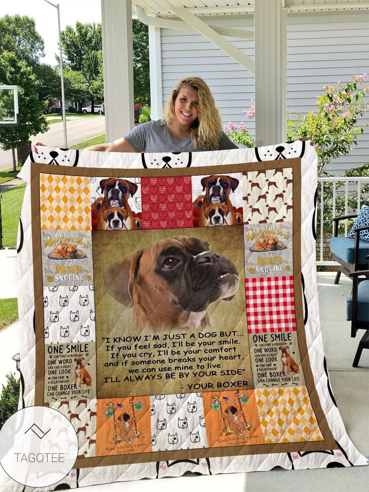 Boxer Dog I Know I'm Just A Dog But I'll Always Be By Your Side Quilt Blanket
