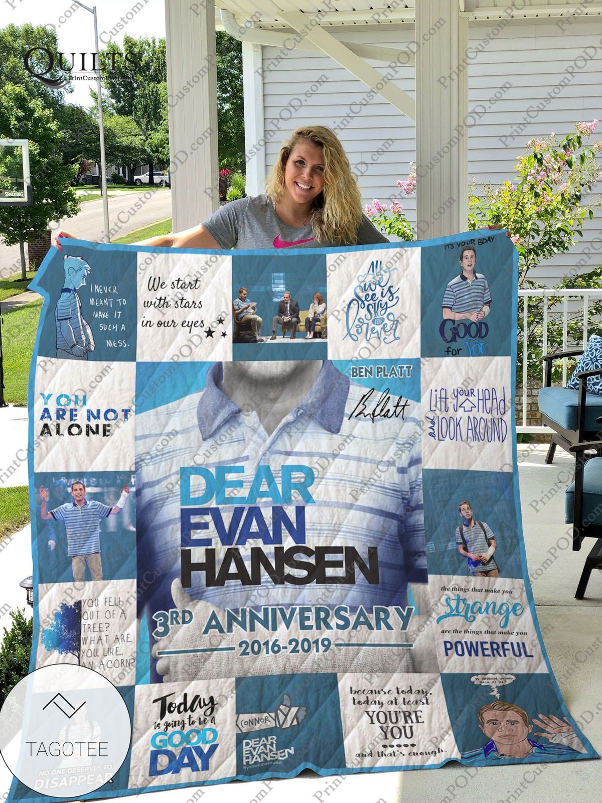 Broadway Dear Evan Hansen Musical 3rd Anniversary Quilt Blanket