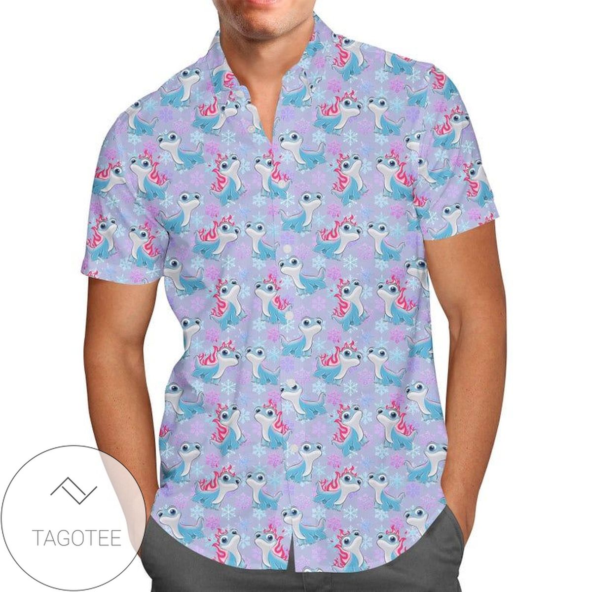 Bruni the Fire Spirit Disney For men And Women Graphic Print Short Sleeve Hawaiian Casual Shirt