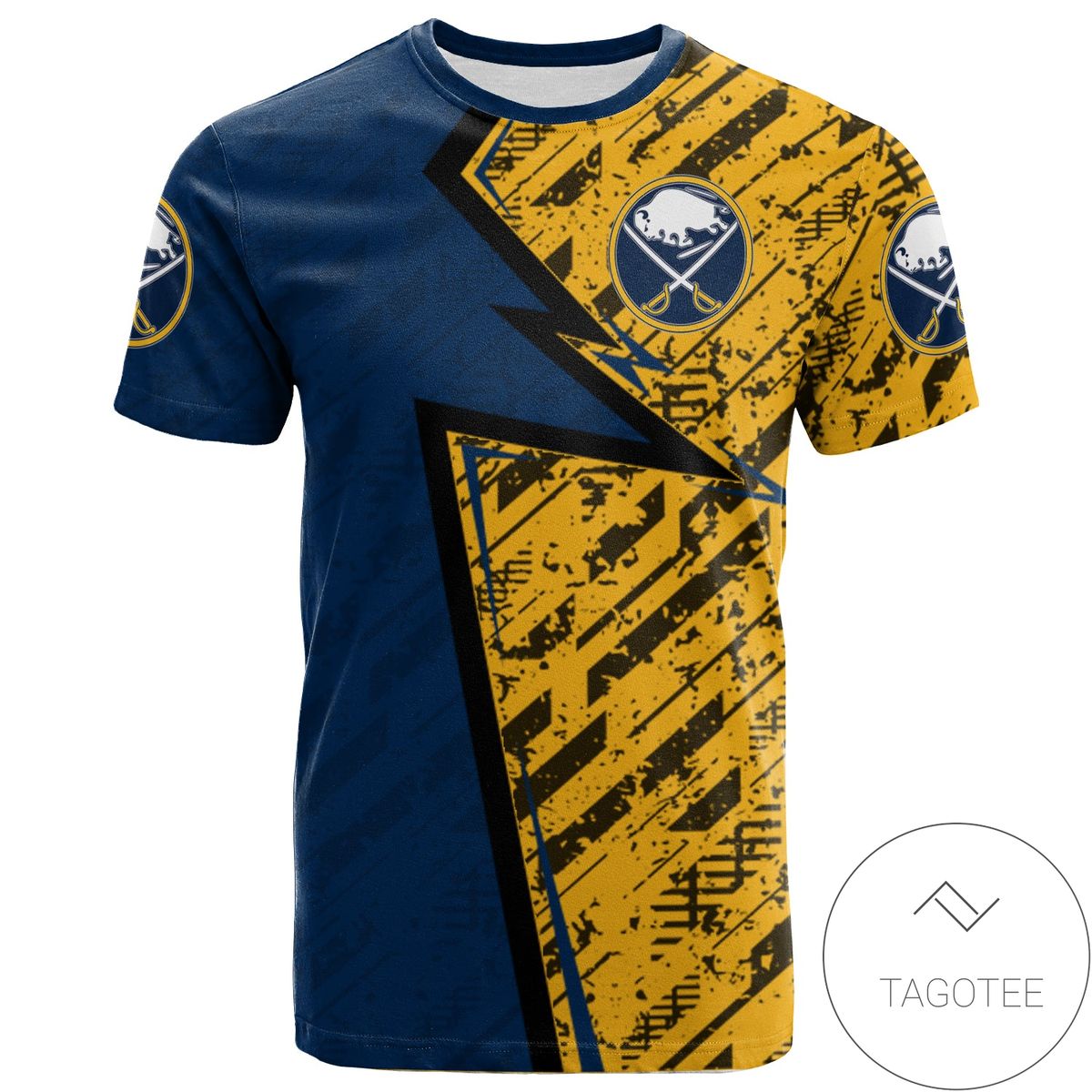 Buffalo Sabres All Over Print T-Shirt Abstract Pattern Sport- NHL