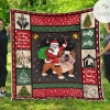 Bulldog And Santa Quilt Blanket