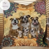 Bulldog Lovely Family Quilt Blanket