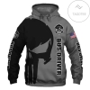 Bus Driver Punisher Skull US Flag Black Grey 3D Printed Hoodie Zipper Hooded Jacket